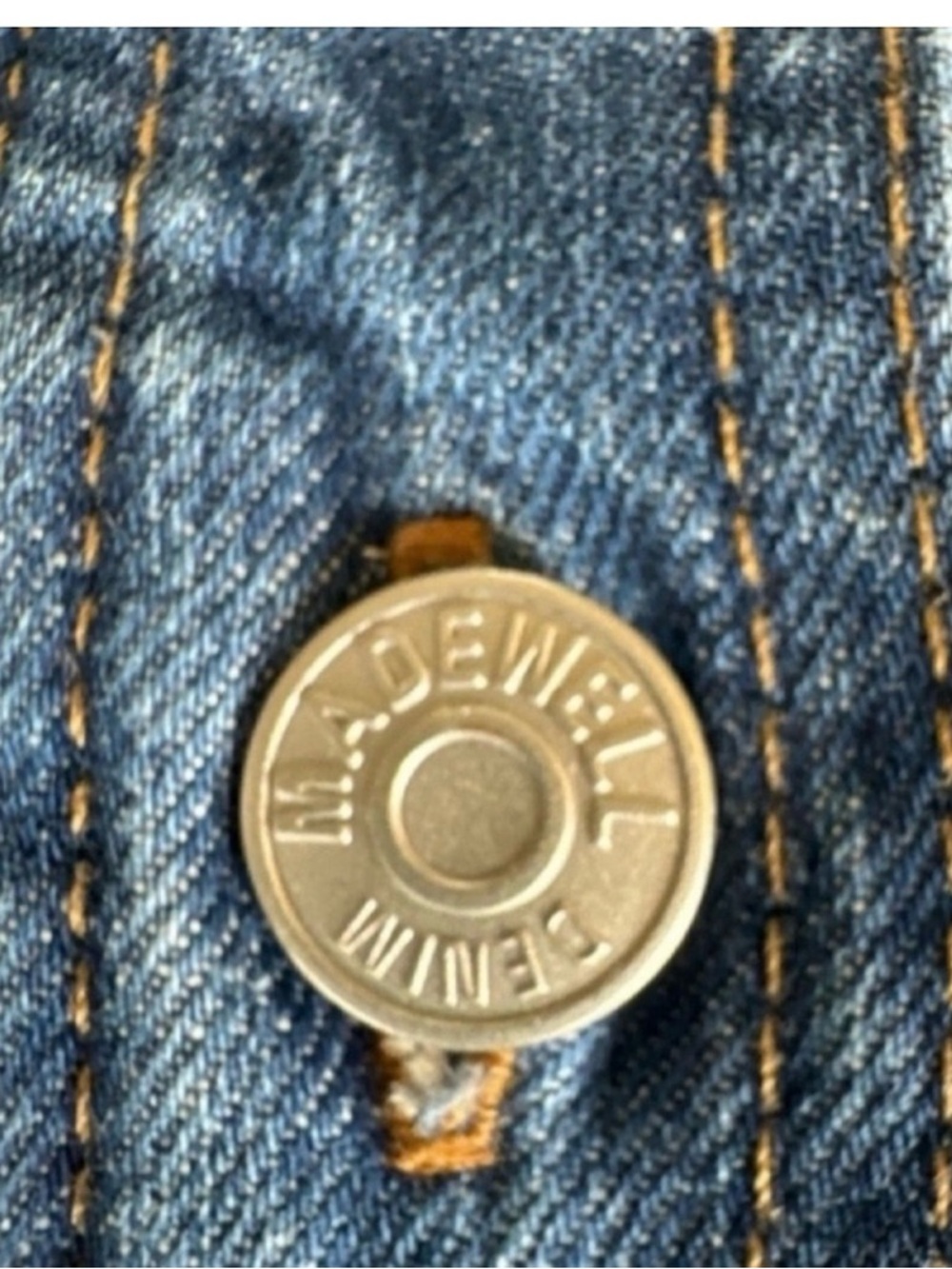 MADEWELL Midi Shirtdress in Glissan Wash, Pockets Front/Back, Size 8. - Picture 6 of 7